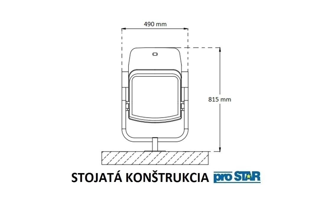 individuálné stojaté sklopné sedačky na štadióny technické kreslenie