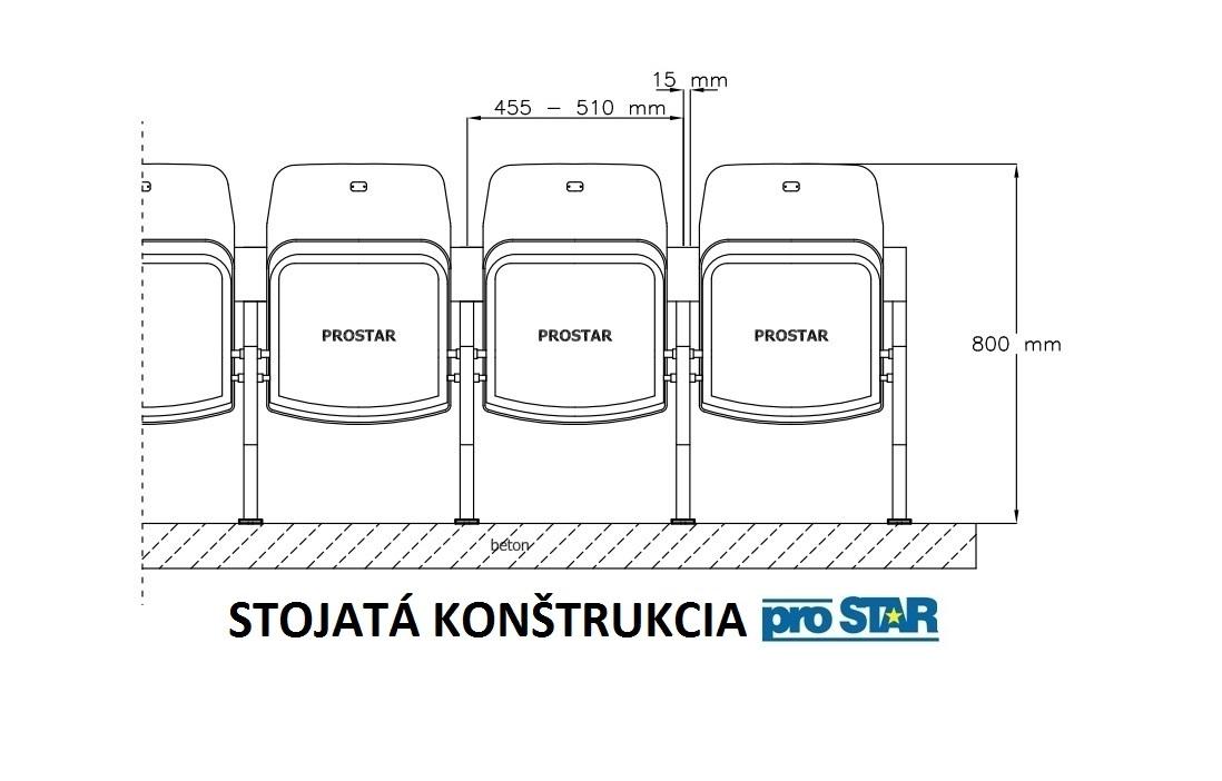 sklopné sedačky na tribuny technické kreslenie prostar výrobca