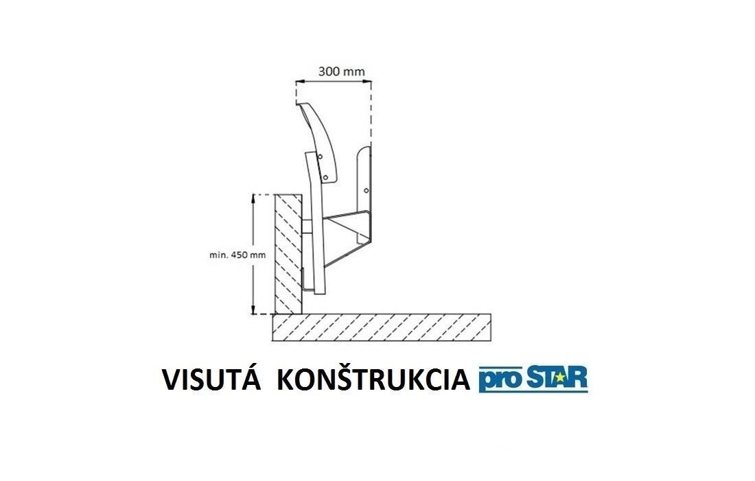 individuálné visuté sklopné sedačky na tribuny technické kreslenie