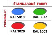 standardne farby - Plastové sedačky na tribúny